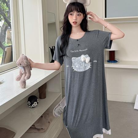 FA38473# 夏季新款睡衣女带胸垫莫代尔裙甜美家居服 服裝批發女裝批發服飾貨源