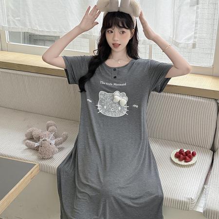 FA38473# 夏季新款睡衣女带胸垫莫代尔裙甜美家居服 服裝批發女裝批發服飾貨源