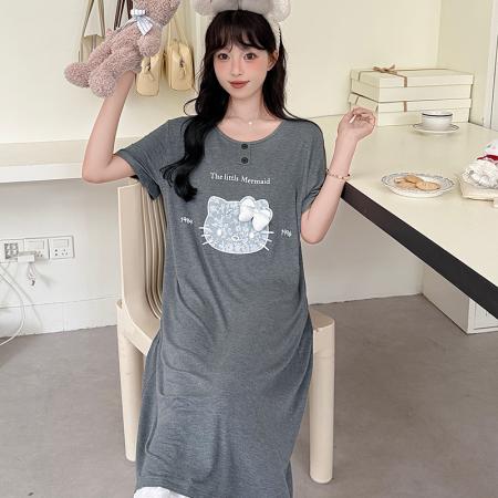 FA38473# 夏季新款睡衣女带胸垫莫代尔裙甜美家居服 服裝批發女裝批發服飾貨源
