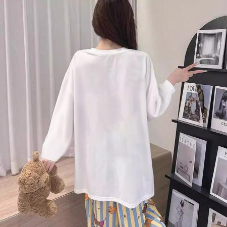FA38478# 云朵棉带胸垫睡衣女春秋宽松大码卡通女士家居服长袖套装 服裝批發女裝批發服飾貨源