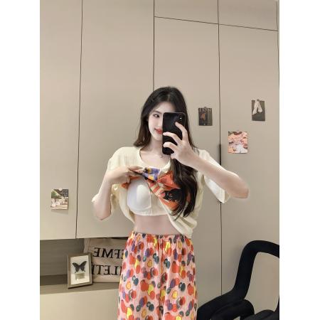 FA38482# 夏季爆款短长粉红女孩睡衣女卡通带胸垫夏季云朵棉套装 服裝批發女裝批發服飾貨源