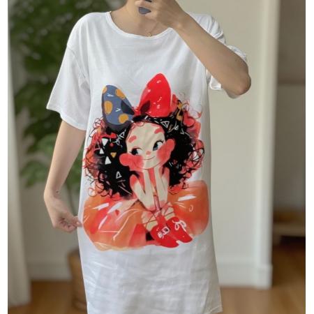 FA38484# 短袖带胸垫睡裙女云朵棉夏季卡通可爱家居服连衣裙可外穿 服裝批發女裝批發服飾貨源