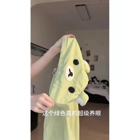 日系软萌轻松熊连帽防晒衣女夏季新款宽松可爱防防晒服外套 服裝批發女裝批發服飾貨源