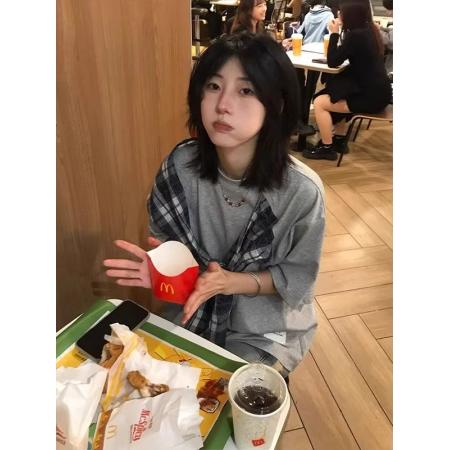 FA38513# 原布格子+订标【纯棉】螺纹领+包边拉肩 服裝批發女裝批發服飾貨源