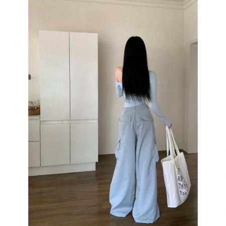 FA38516# 秋季纯欲一字肩性感小众甜辣妹长袖高腰露脐短款上衣 服裝批發女裝批發服飾貨源