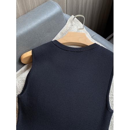 FA38587# 圆领无袖针织拼接网纱荷叶边假两件蛋糕连衣裙 服裝批發女裝批發服飾貨源