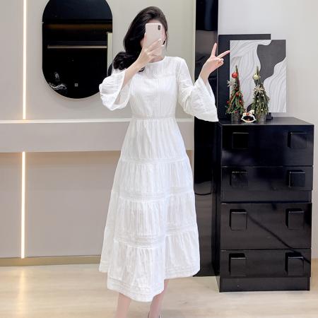 FA38590# 白色连衣裙女中长款春夏新款法式初恋甜美海边度假长裙 服裝批發女裝批發服飾貨源