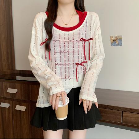 FA38654# 大码女装微胖mm显瘦甜辣风罩衫上衣＋挂脖吊带两件套 服裝批發女裝批發服飾貨源