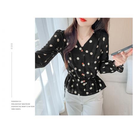 FA38728# 秋季新款休闲圆领撞色上衣T桖 服裝批發女裝批發服飾貨源