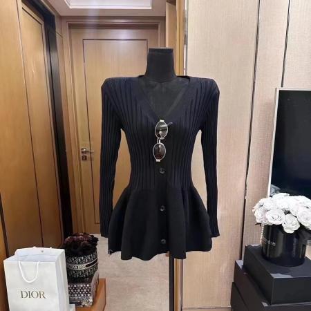 FA38742# 一秒心动深V针织连衣裙女秋冬穿搭收腰花苞裙纯欲修身A字蓬蓬短裙 服裝批發女裝批發服飾貨源