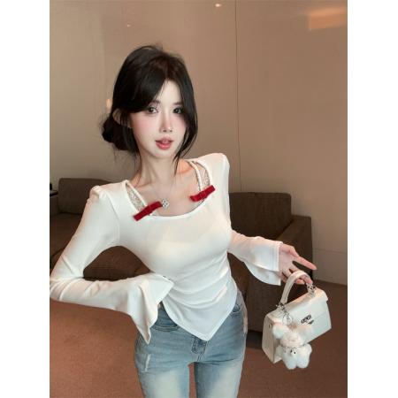 FA38773# 性感蕾丝拼接假两件百搭显瘦纯棉T恤女 服裝批發女裝批發服飾貨源