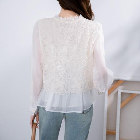 FA38799# 秋季新款韩版百搭圆领长袖衬衫女秋季新品 服裝批發女裝批發服飾貨源