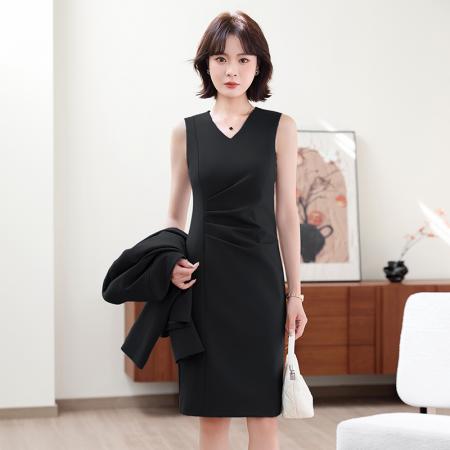 FA38814# 连衣裙女新款气质小个子法式港风复古收腰显瘦连衣裙 服裝批發女裝批發服飾貨源