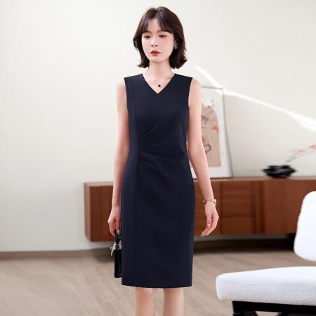 FA38814# 连衣裙女新款气质小个子法式港风复古收腰显瘦连衣裙 服裝批發女裝批發服飾貨源