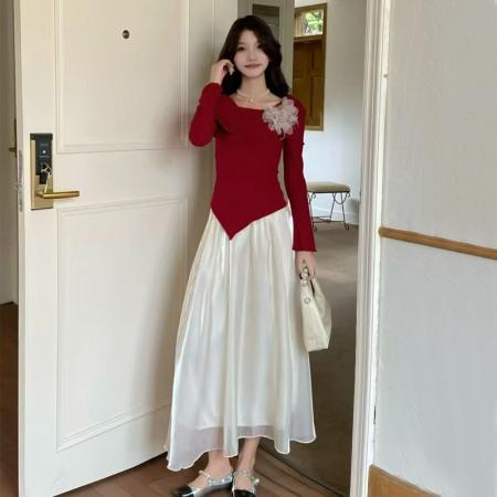 FA38829# 套女新款高级感T恤上衣+半身裙套装裙两件套 服裝批發女裝批發服飾貨源