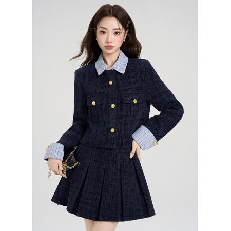 FA38848# 小香风套装秋冬新款爆款富家千金高级感穿搭两件套女装 服裝批發女裝批發服飾貨源