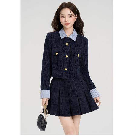 FA38848# 小香风套装秋冬新款爆款富家千金高级感穿搭两件套女装 服裝批發女裝批發服飾貨源