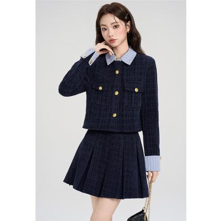 FA38848# 小香风套装秋冬新款爆款富家千金高级感穿搭两件套女装 服裝批發女裝批發服飾貨源