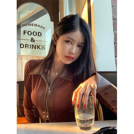 FA38881# 纯欲辣妹短款上衣女设计感小众秋冬独特别致高级衬衫打底小衫内搭 服裝批發女裝批發服飾貨源
