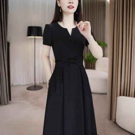 FA38902# 连衣裙显瘦气质小黑裙黑色法式收腰裙子连衣裙显瘦气质小黑裙黑色 服裝批發女裝批發服飾貨源