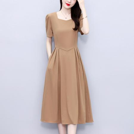 FA38907# 连衣裙女夏季新款高级感小个子气质收腰显瘦精致休闲裙子 服裝批發女裝批發服飾貨源
