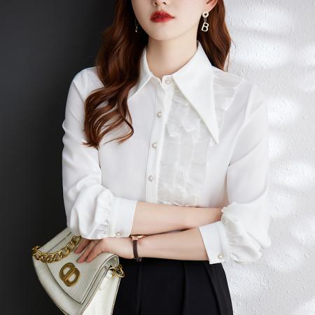 FA38913# 设计感气质职业女装衬衫秋季新款修身显瘦OL通勤百搭衬衫 服裝批發女裝批發服飾貨源