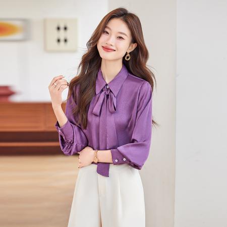 FA38915# 设计感气质职业女装衬衫秋季新款修身显瘦OL通勤百搭衬衫 服裝批發女裝批發服飾貨源