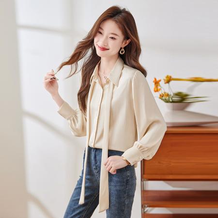 FA38915# 设计感气质职业女装衬衫秋季新款修身显瘦OL通勤百搭衬衫 服裝批發女裝批發服飾貨源