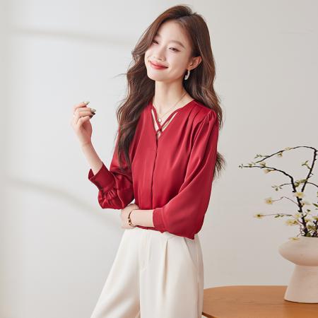 FA38916# 设计感气质职业女装衬衫秋季新款修身显瘦OL通勤百搭衬衫 服裝批發女裝批發服飾貨源