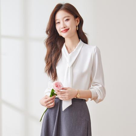 FA38917# 设计感气质职业女装衬衫秋季新款修身显瘦OL通勤百搭衬衫 服裝批發女裝批發服飾貨源