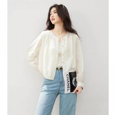 轻呼吸莱赛尔通勤空调房罩衫遮阳衫女式外套女秋季薄款 服裝批發女裝批發服飾貨源