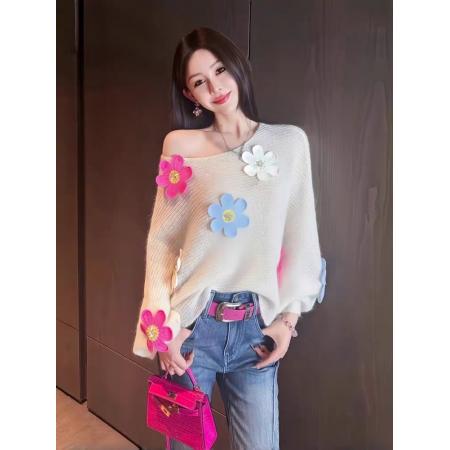 FA38987# 早秋款时尚气质长袖慵懒风针织衫设计感女装新款 服裝批發女裝批發服飾貨源