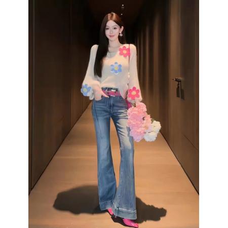 FA38987# 早秋款时尚气质长袖慵懒风针织衫设计感女装新款 服裝批發女裝批發服飾貨源