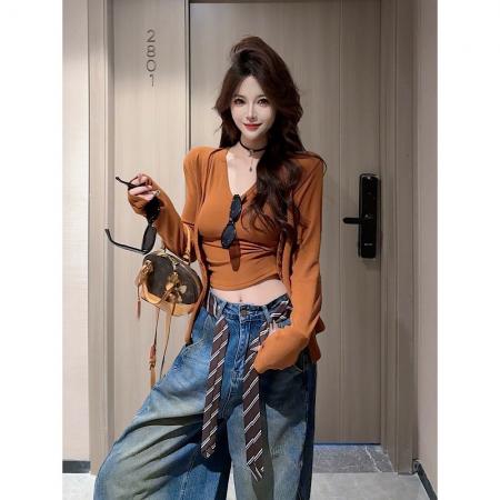 早秋新品时尚百搭显瘦辣妹两件套上衣女 服裝批發女裝批發服飾貨源