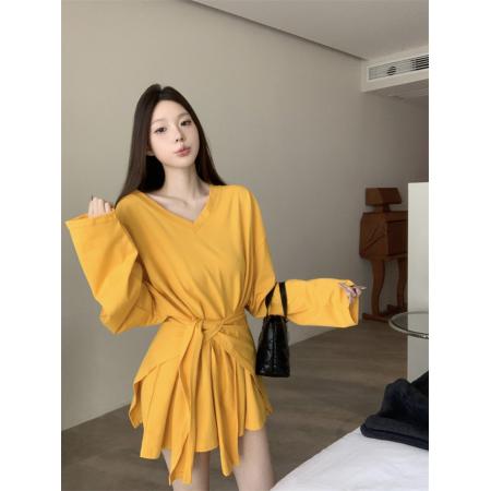 FA39042# 秋季新款宽松舒适休闲百搭显瘦长袖T恤配披肩两件套 服裝批發女裝批發服飾貨源