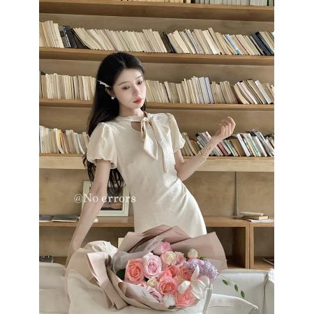 FA39053# 气质优雅斜裁法式连衣裙夏季新款时尚女装气质长裙 服裝批發女裝批發服飾貨源