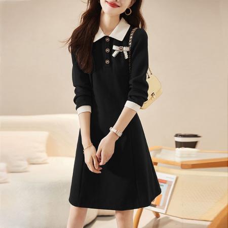 FA39095# POLO领职业通勤连衣裙女士春秋季新款爆款小个子气质短裙子 服裝批發女裝批發服飾貨源