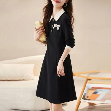 FA39095# POLO领职业通勤连衣裙女士春秋季新款爆款小个子气质短裙子 服裝批發女裝批發服飾貨源