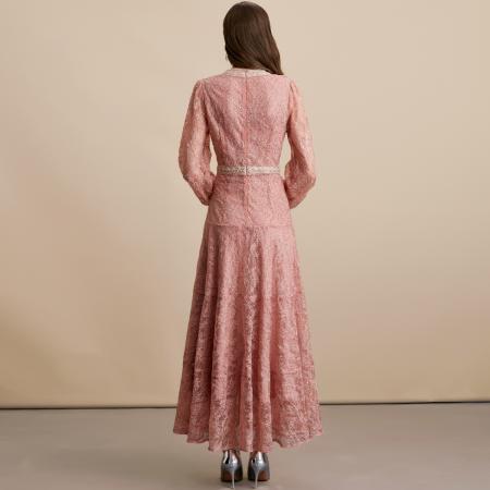 FA39146# 法式高级感气质名媛风连衣裙优雅收腰显瘦长款裙子 服裝批發女裝批發服飾貨源