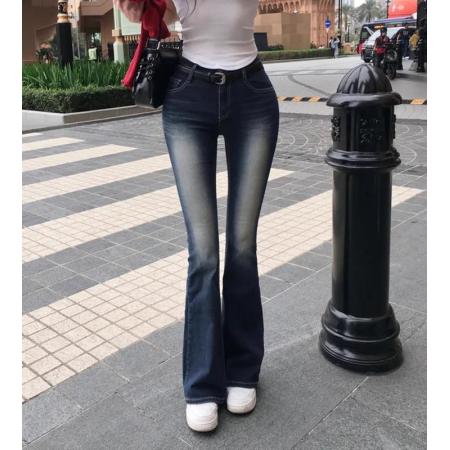FA39180# 丰胯裤韩版显瘦微喇牛仔裤女修身喇叭裤 服裝批發女裝批發服飾貨源