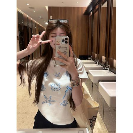 FA39255# 水柔棉双面短袖t恤夏新款修身短款圆领上衣韩版女装  服裝批發女裝批發服飾貨源
