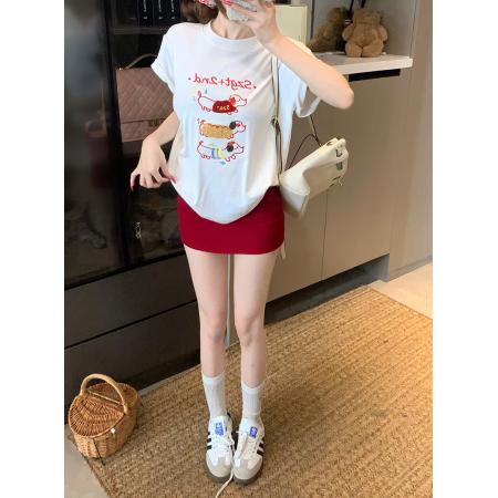 FA39258# 水柔棉双面短袖t恤夏新款潮刺绣花圆领上衣韩版女装  服裝批發女裝批發服飾貨源