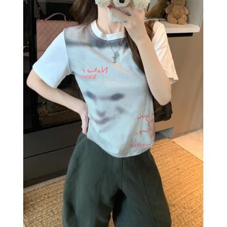 FA39263# 短袖t恤夏新款潮短款卡通印花圆领上衣女装  服裝批發女裝批發服飾貨源