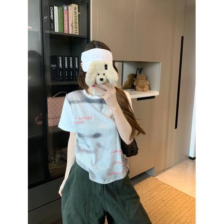 FA39263# 短袖t恤夏新款潮短款卡通印花圆领上衣女装  服裝批發女裝批發服飾貨源