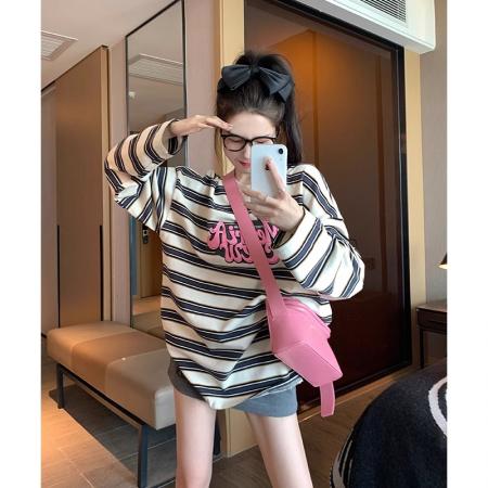 FA39302# 秋季新款薄款圆领长袖t恤上衣韩版女装  服裝批發女裝批發服飾貨源
