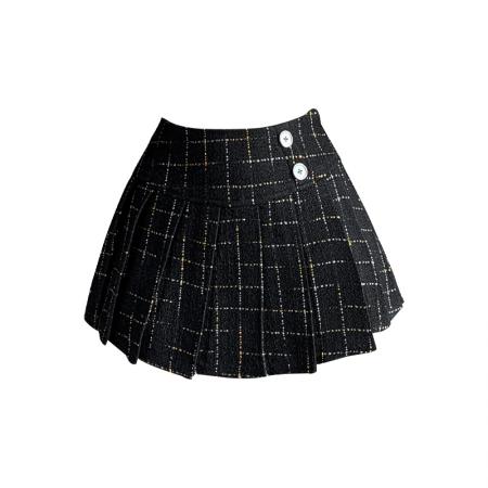 FA39309# 秋冬款小香风辣妹裙百褶半身裙女jk学院风a字短裙  服裝批發女裝批發服飾貨源