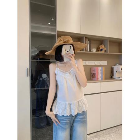 FA39359# 大码甜美套装V领蕾丝吊带背心女秋季长袖针织开衫外套两件套  服裝批發女裝批發服飾貨源