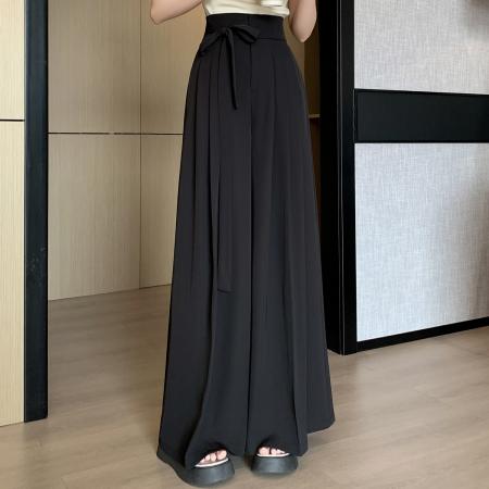 FA39386# 西装阔腿裤女春季垂感显瘦高腰窄版直筒休闲大裤脚拖地裤  服裝批發女裝批發服飾貨源
