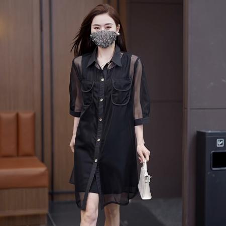秋装新款大码女装衬衣套装裙胖妹...