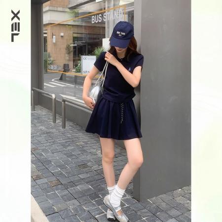 FA39501# 大码时尚休闲短裤裙套装女夏夏季洋气减龄polo衫短袖两件套 服裝批發女裝批發服飾貨源